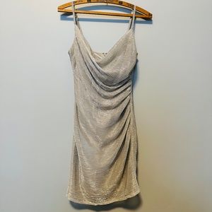 Laundry by Shelli Segal - Silver Metallic Mini Party Dress - Sz 4